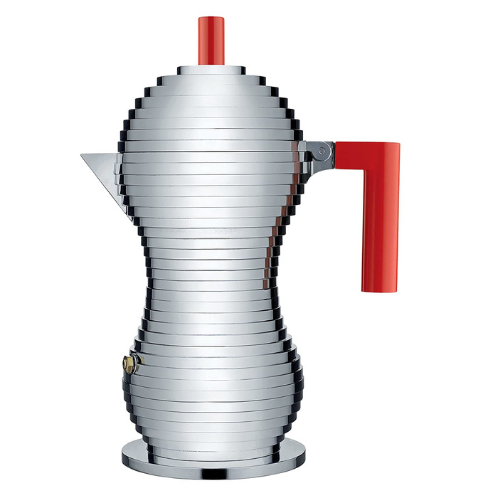 Кофеварка 300 мл металлик/красная Pulcina Alessi