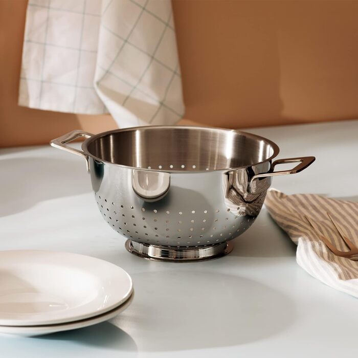 Дуршлаг с подставкой 22 см металлик Pots & Pans Alessi