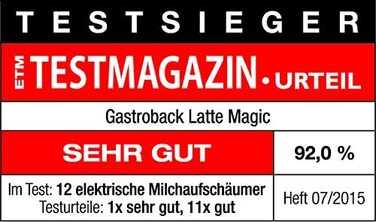 Вспениватель молока Gastroback 42326 Latte Magic / 500 Вт / 250 мл / пластик / черный