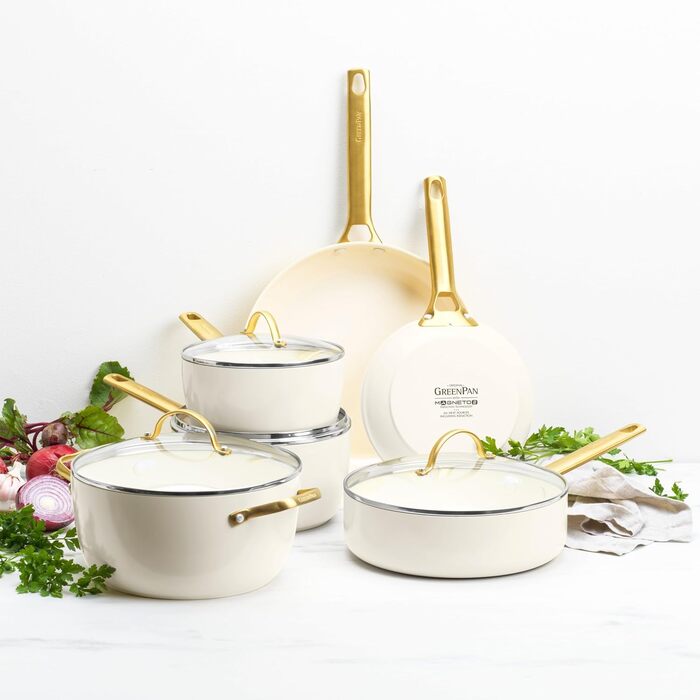 Набор кухонной посуды 10 предметов Cream White Reserve GreenPan