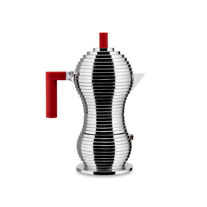 Кофеварка 150 мл металлик/красная Pulcina Alessi