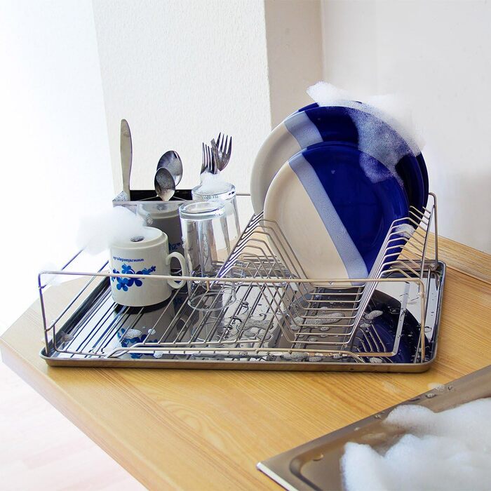 Сушилка для посуды 48 х 33 х 12 см XL Stainless Steel Relaxdays