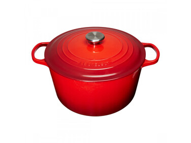 Кастрюля / жаровня с крышкой 26 см высокая, красная Le Creuset