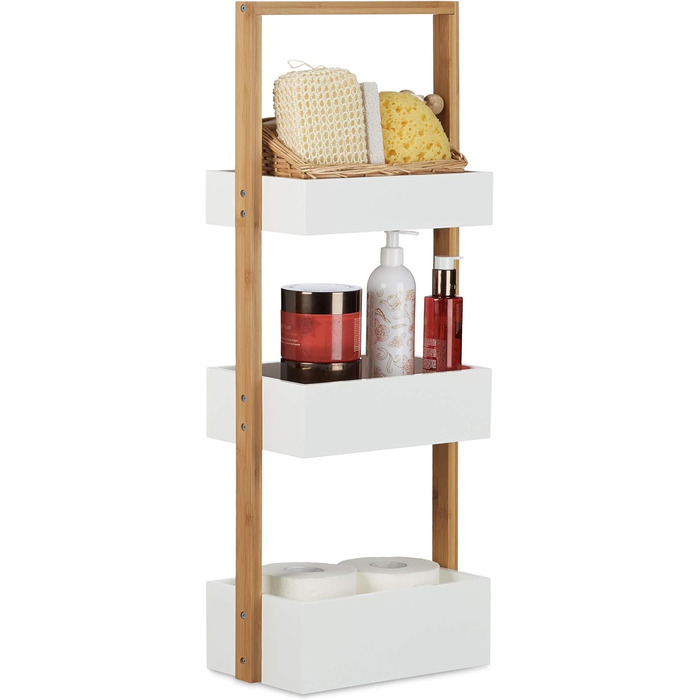 Полка для ванной комнаты с 3 корзинами 76 x 30 x 18,5 см Relaxdays