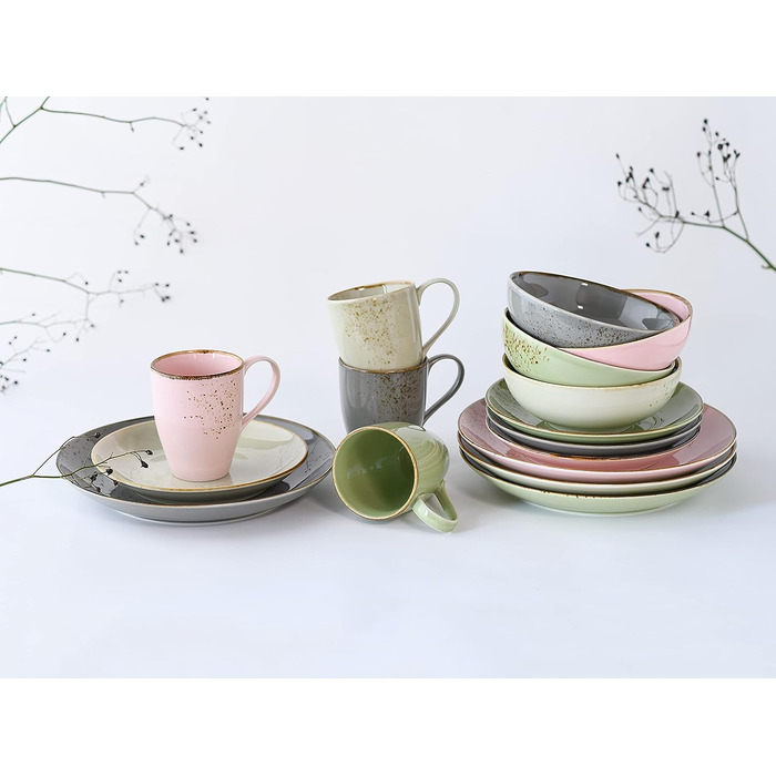 Столовый сервиз из керамогранита на 4 человека 16 предметов Nature Collection Mediterranean CreaTable