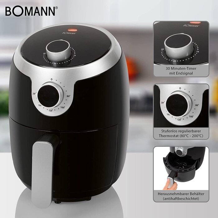 Фритюрница Bomann FR 6050 H CB / 1,8 л / 1000 Вт