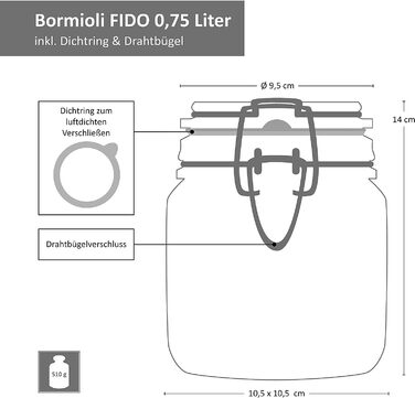 Набор из 6 баночек для специй Fido Bormioli Rocco