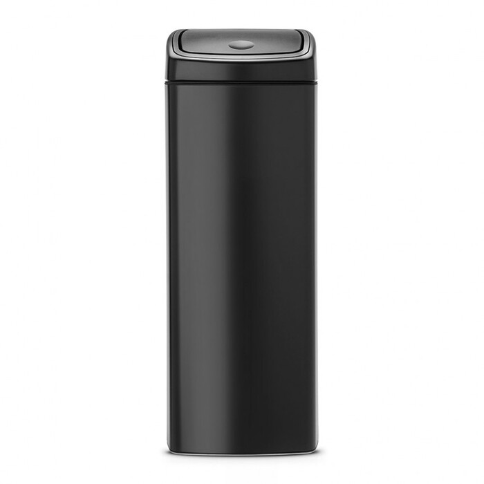 Прямоугольный мусорный бак 25 л черный матовый Touch Bin Brabantia