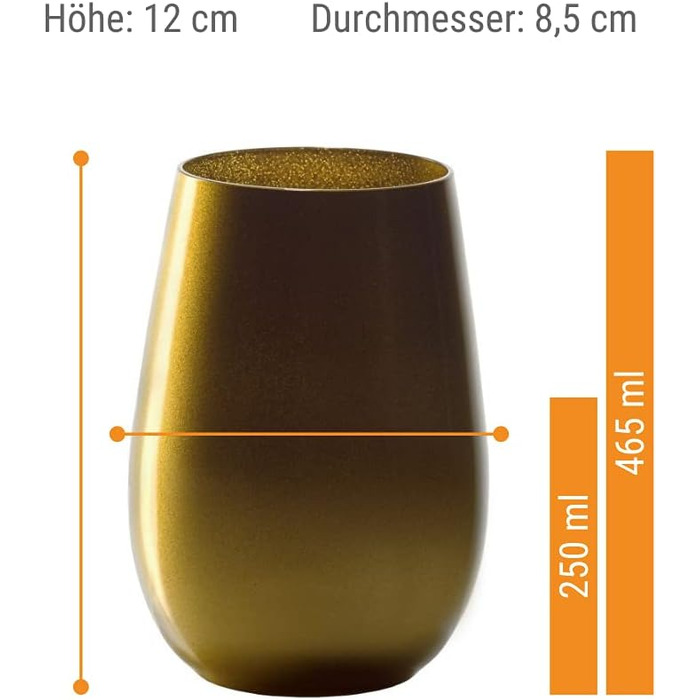 Набор стаканов 6 шт. 465 мл, золотой Elements Stölzle Lausitz