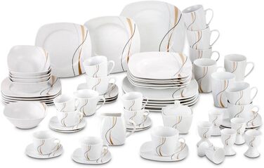 Комбинированный сервиз на 6 персон 62 предмета White Lines KHG