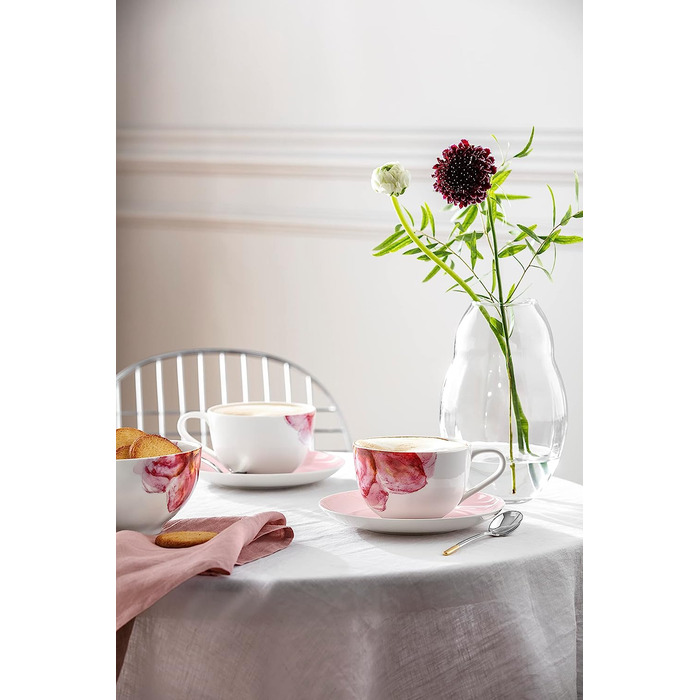 Кофейное блюдце Villeroy & Boch Rose Garden белого цвета, 15 см, 6 шт.