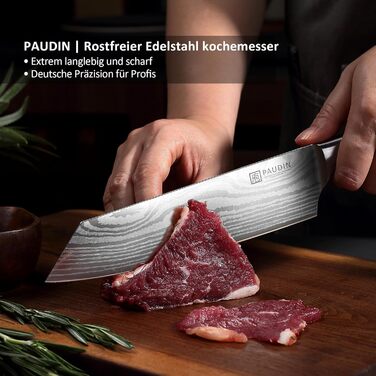 Нож поварской из высокоуглеродистой нержавеющей стали 20 см Kiritsuke PAUDIN