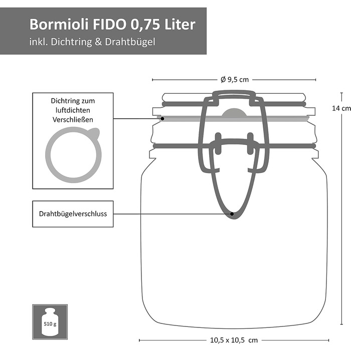 Набор из 6 баночек для специй Fido Bormioli Rocco