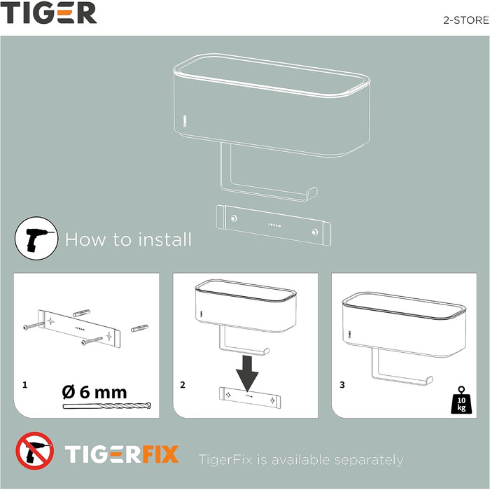 Держатель для туалетной бумаги с ящиком для хранения, черный Tiger