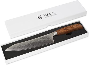 Профессиональный поварской нож из настоящей дамасской стали 20 см Wakoli EDIB Pro Kiritsuke