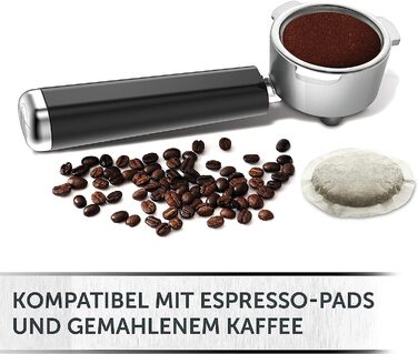 Кофемашина на 2 чашки с насадкой для вспенивания молока Breville Prima Latte III, черная