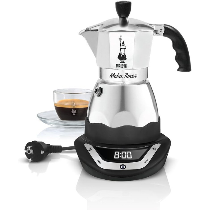 Кофеварка для эспрессо на 6 чашек 365 Вт Moka Electric Timer Bialetti