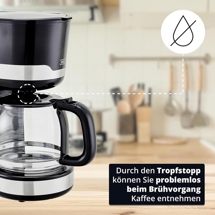 Кофемашина 1,5 л 1000 Вт Black KHG