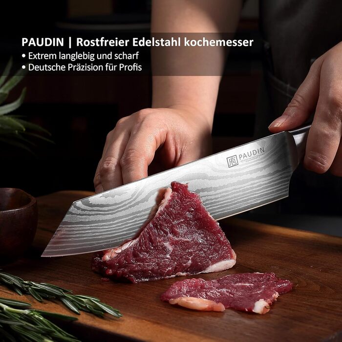 Нож поварской из высокоуглеродистой нержавеющей стали 20 см Kiritsuke PAUDIN