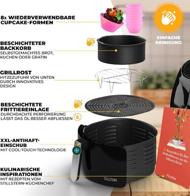 Фритюрница многофункциональная 6,5 л 1800 Вт Black XXL Stillstern