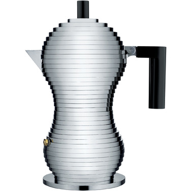 Кофеварка 300 мл металлик/черная Pulcina Alessi