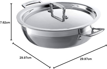 Сковорода 3Ply с двумя ручками, 30 см Le Creuset