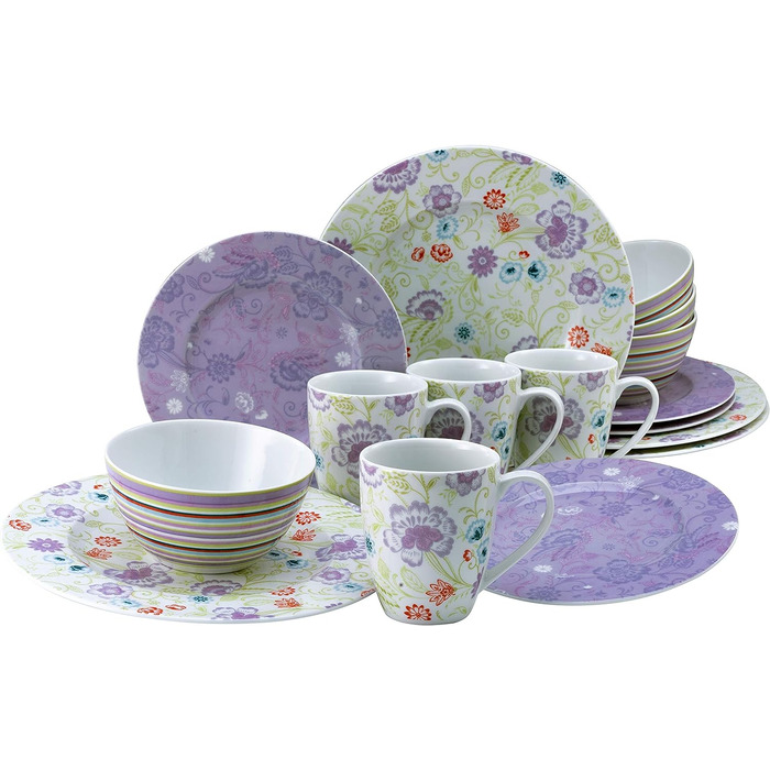 Столовый сервиз на 4 человека 16 предметов Oriental Series Lilac CreaTable