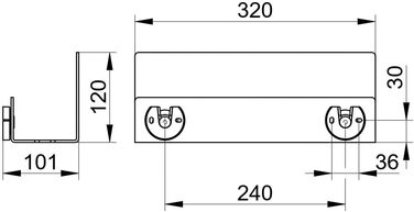 Полка для душа 32x9x12 см, настенная Keuco