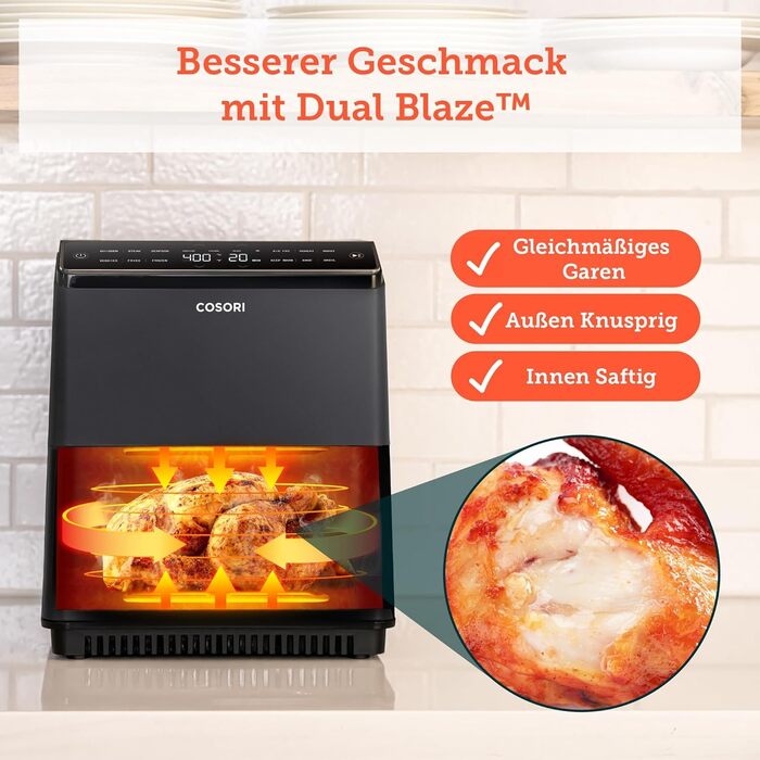 Фритюрница многофункциональная 6,4 л 1700 Вт XXL Dual Blaze COSORI