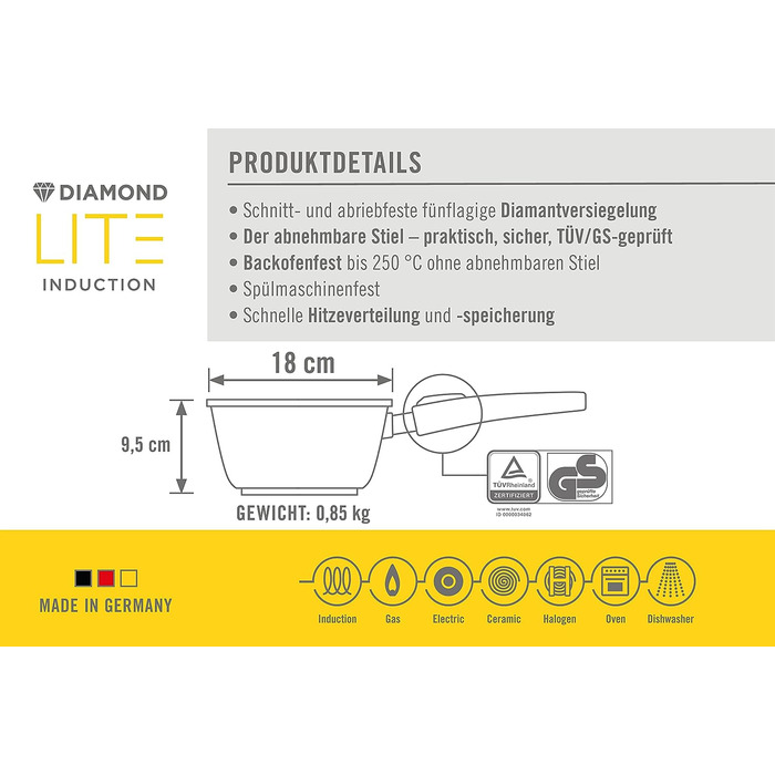 Ковш 2 л 18 см Diamond Lite Woll