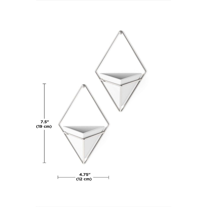 Набор настенных горшков 2 предмета, белый Trigg Umbra