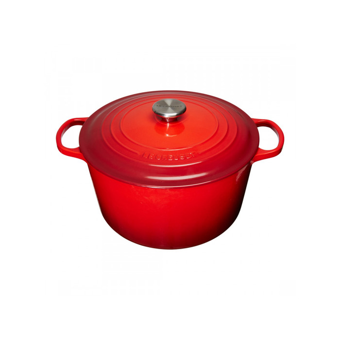 Кастрюля / жаровня с крышкой 26 см высокая, красная Le Creuset